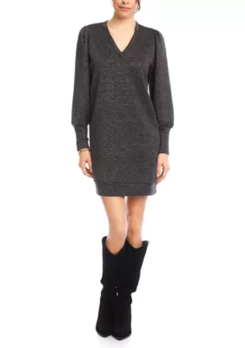 Women's Puff Sleeve Burnout Dress