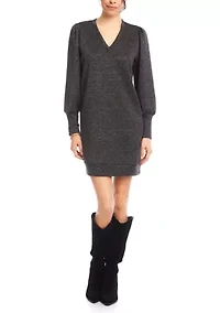 Women's Puff Sleeve Burnout Dress
