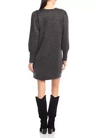 Women's Puff Sleeve Burnout Dress