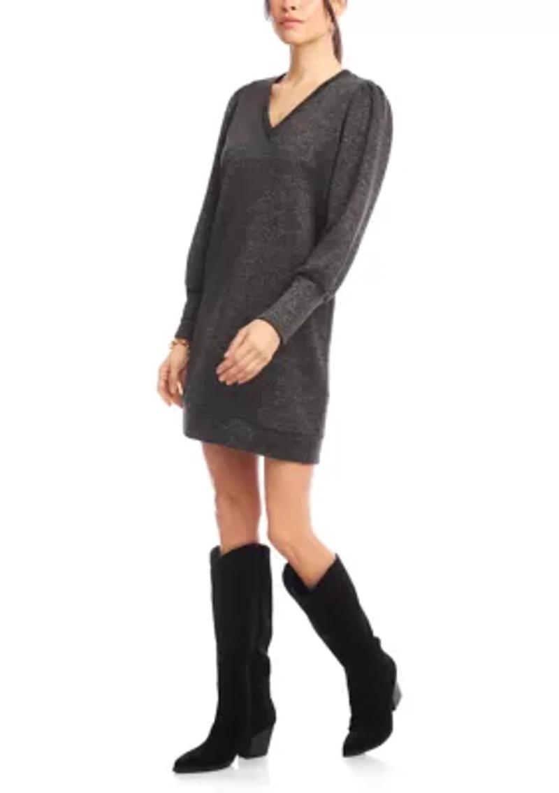 Women's Puff Sleeve Burnout Dress