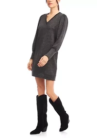 Women's Puff Sleeve Burnout Dress