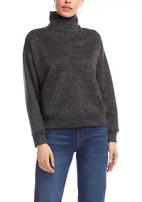 Women's Faux Wrap Turtleneck Top