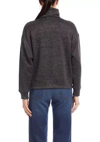 Women's Faux Wrap Turtleneck Top