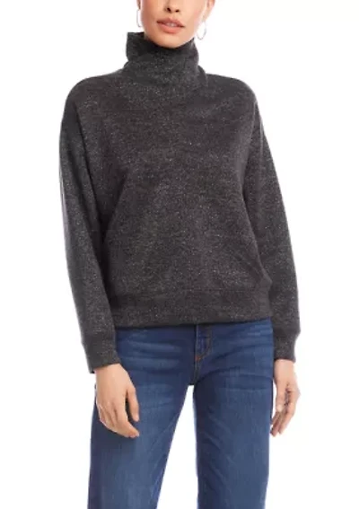 Women's Faux Wrap Turtleneck Top