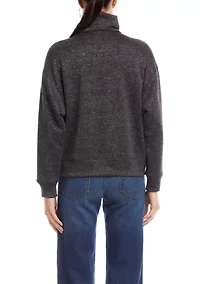 Women's Faux Wrap Turtleneck Top