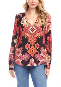 Women's Long Sleeve Scoop Neck Blouse