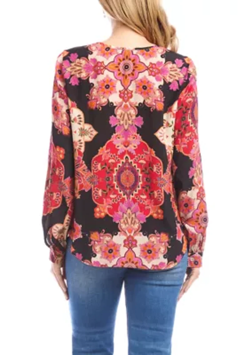 Women's Long Sleeve Scoop Neck Blouse