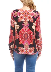 Women's Long Sleeve Scoop Neck Blouse