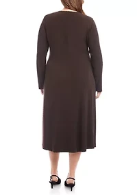 Plus Kate V-Neck Midi Travel Dress