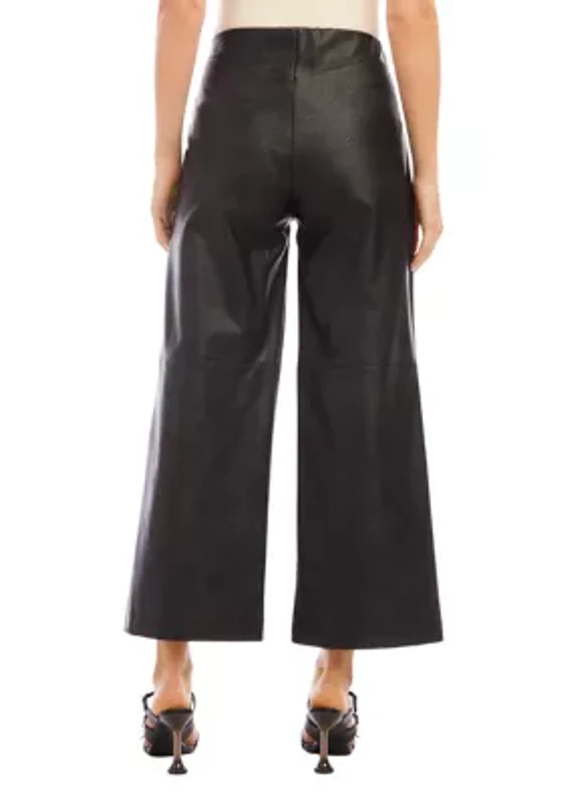 Women's Cropped Vegan Leather Pants