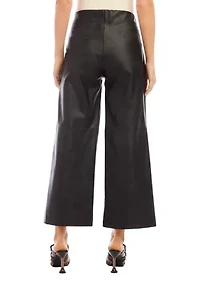 Women's Cropped Vegan Leather Pants