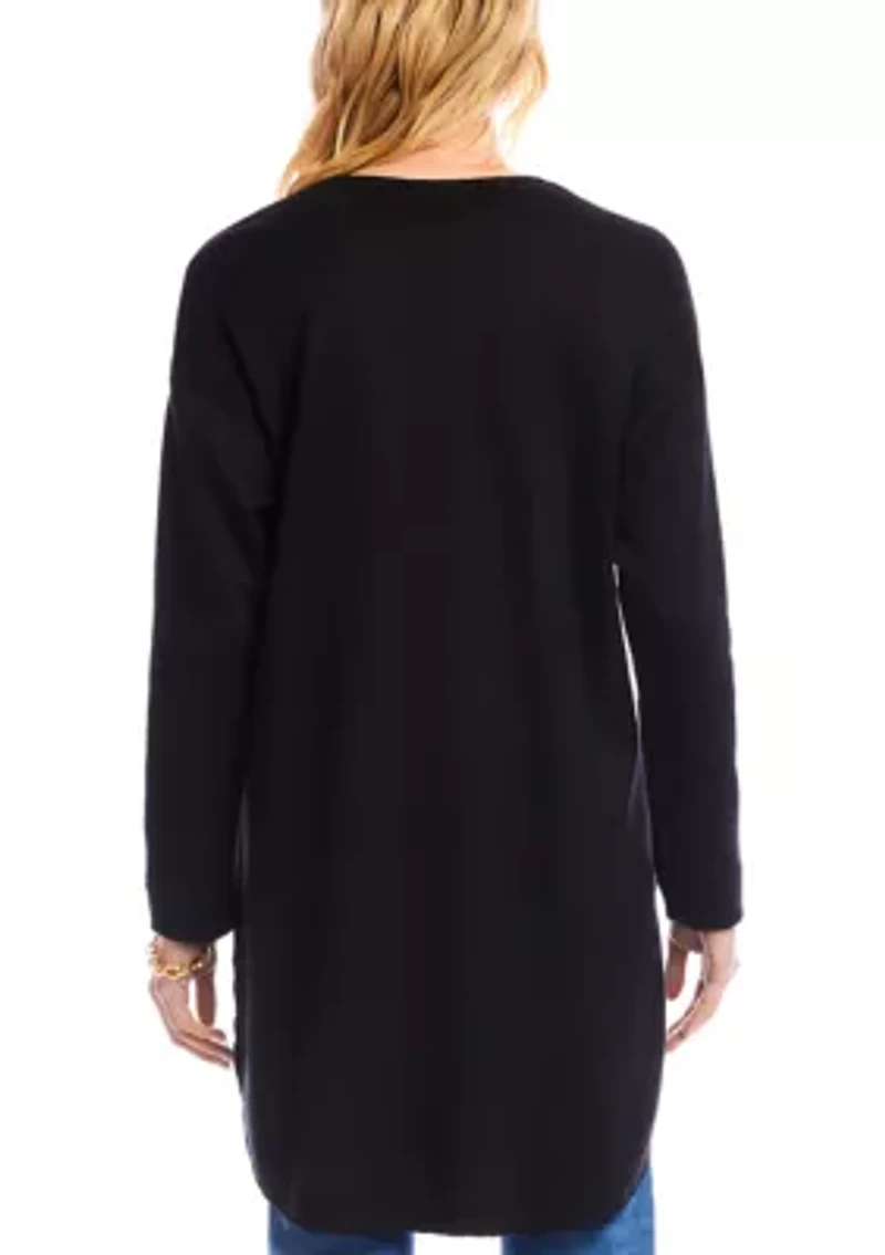 Women's Long Sleeve Shirttail Cardigan