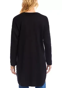 Women's Long Sleeve Shirttail Cardigan