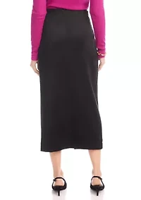 Women's Faux Suede Front Slit Skirt