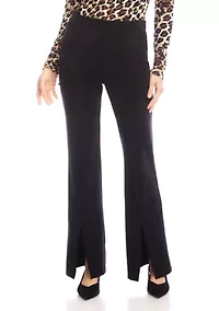 Women's Faux Suede Front Slit Pants