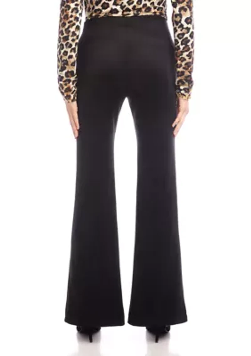Women's Faux Suede Front Slit Pants
