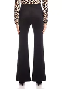 Women's Faux Suede Front Slit Pants