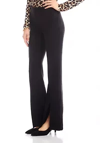 Women's Faux Suede Front Slit Pants