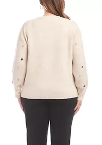 Plus Embroidered Stars Sweater