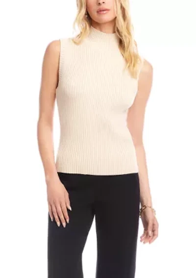Women's Ribbed Turtleneck Sweater Tank