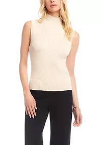 Women's Ribbed Turtleneck Sweater Tank
