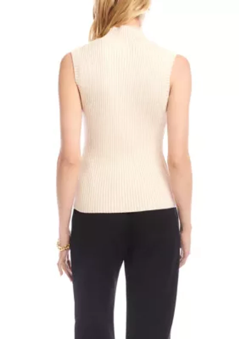 Women's Ribbed Turtleneck Sweater Tank
