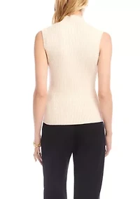 Women's Ribbed Turtleneck Sweater Tank