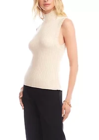 Women's Ribbed Turtleneck Sweater Tank