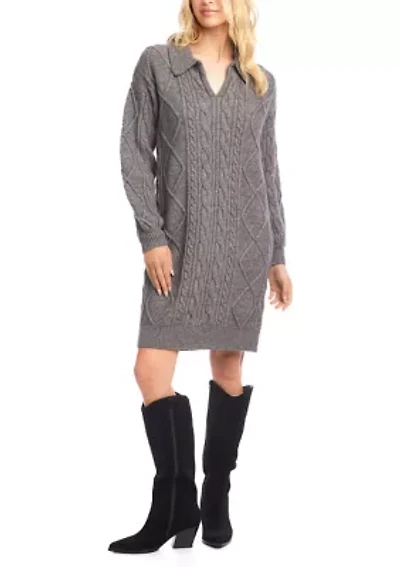 Women's Cable Knit Sweater Dress