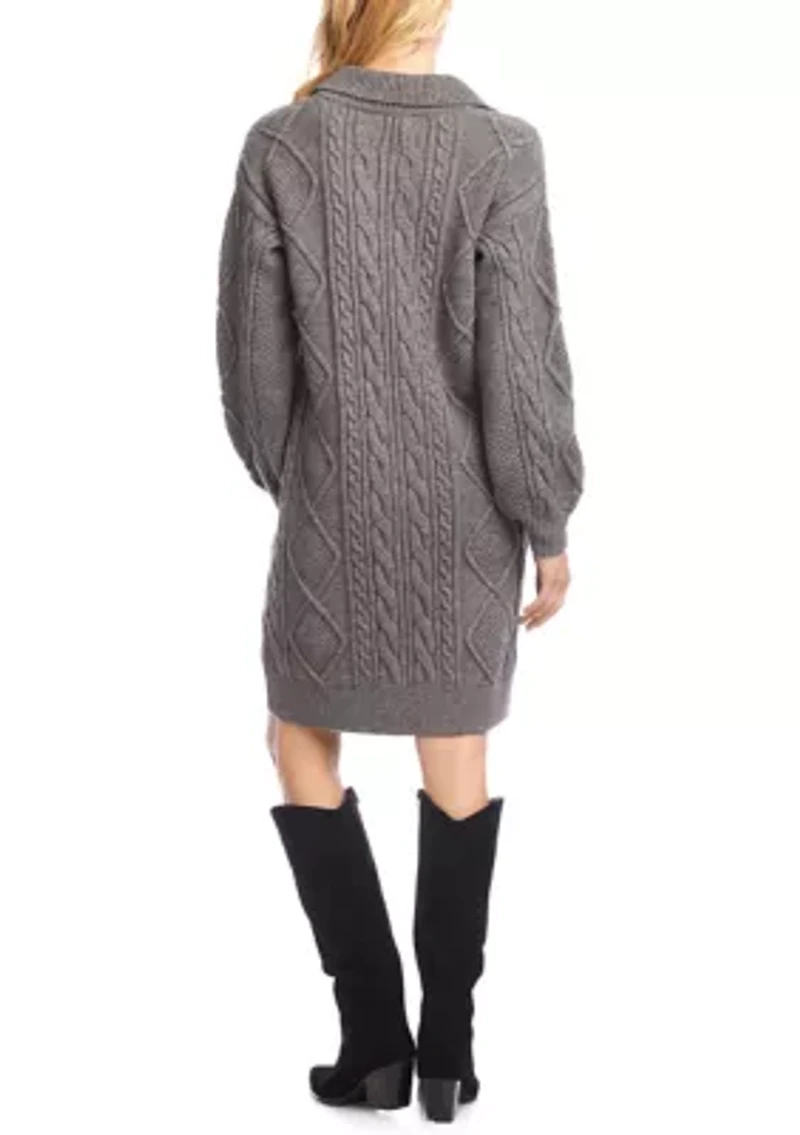 Women's Cable Knit Sweater Dress