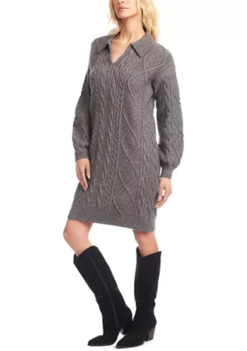 Women's Cable Knit Sweater Dress