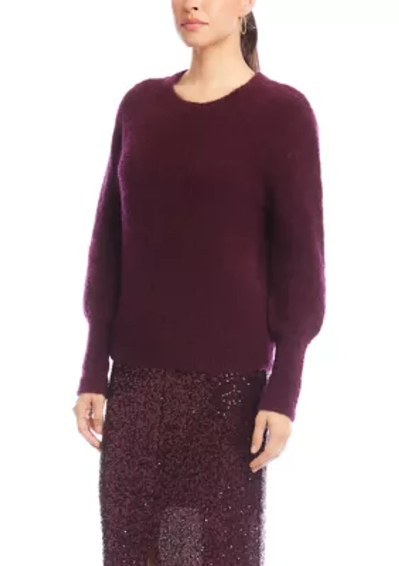 Women's Bouclé Blouson Sleeve Sweater