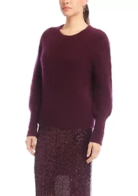 Women's Bouclé Blouson Sleeve Sweater