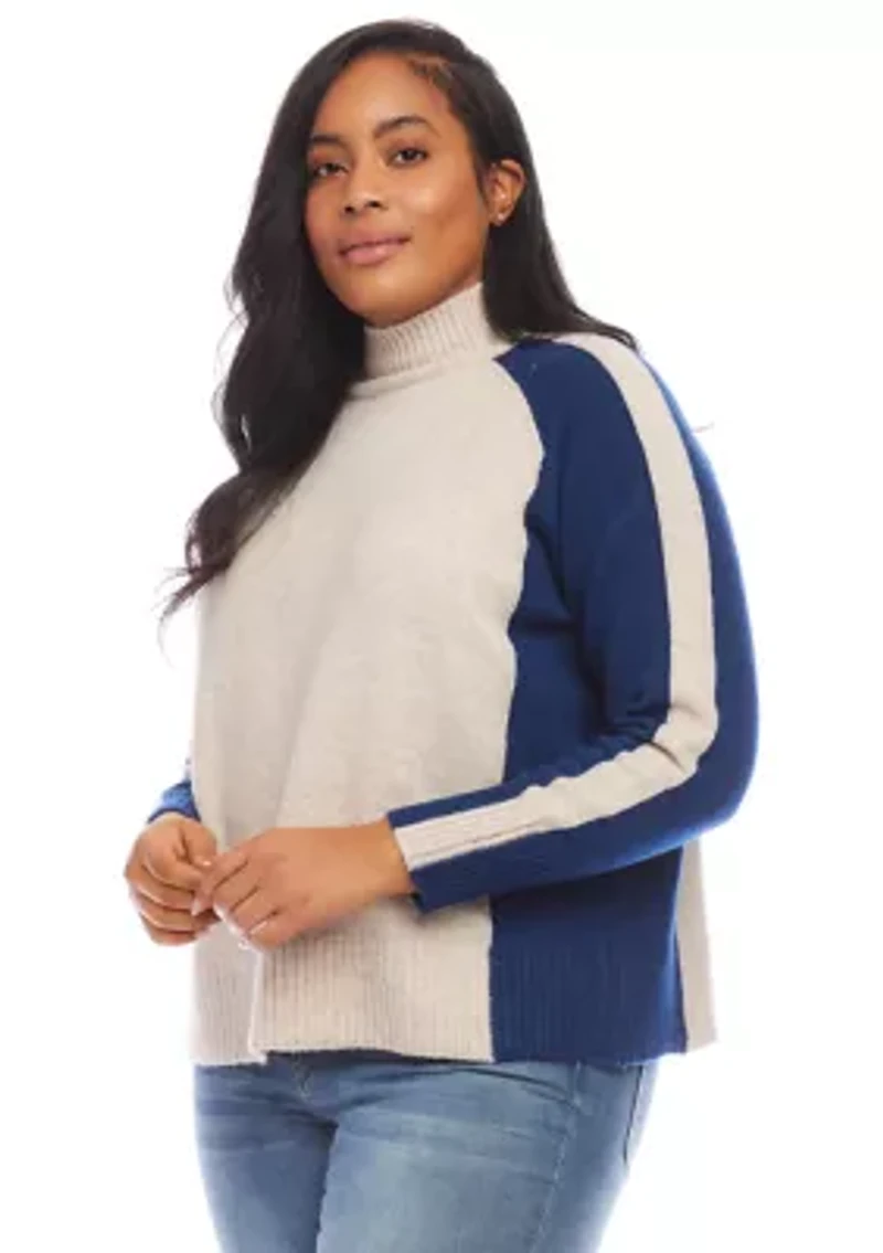 Plus Color Block Sweater