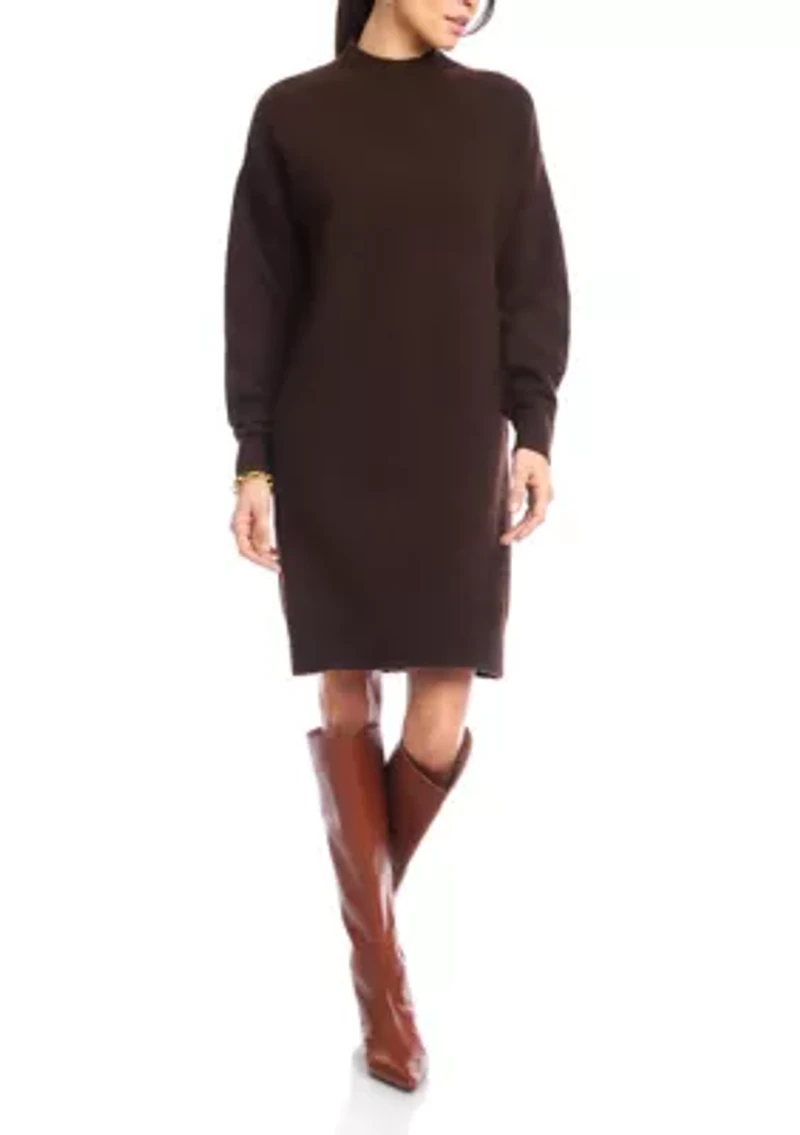 Women's Mock Neck Sweater Dress