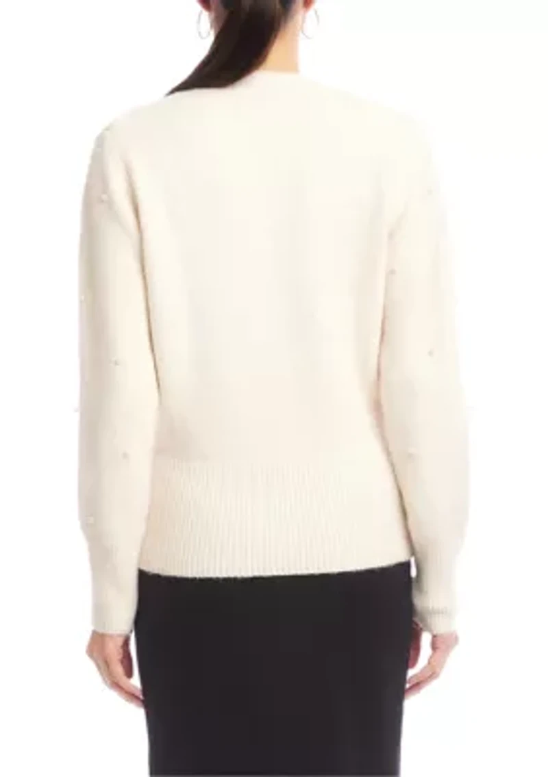 Petite Pearl Wrap Sweater