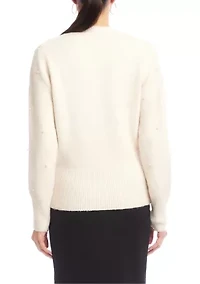 Petite Pearl Wrap Sweater