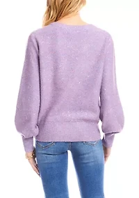 Women's Sequin V-Neck Sweater