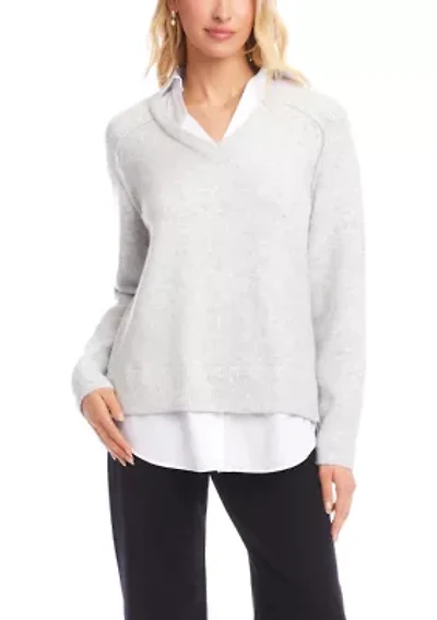 Petite Gift Layered Sweater