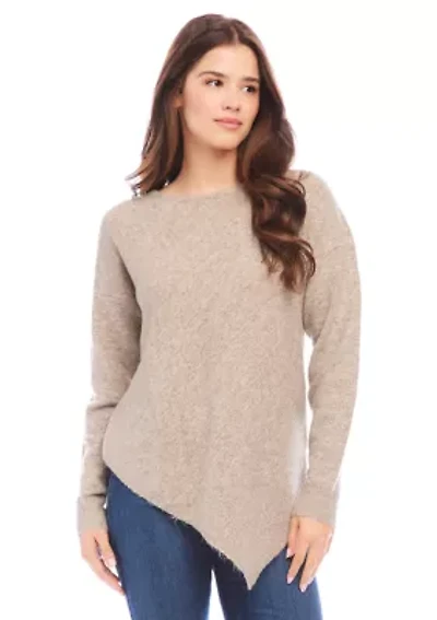 Petite Asymmetric Hem Sweater