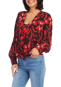 Petite Drape Front Top