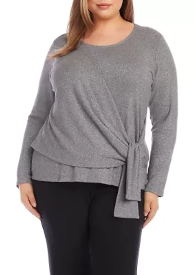 Plus Drape Front Top