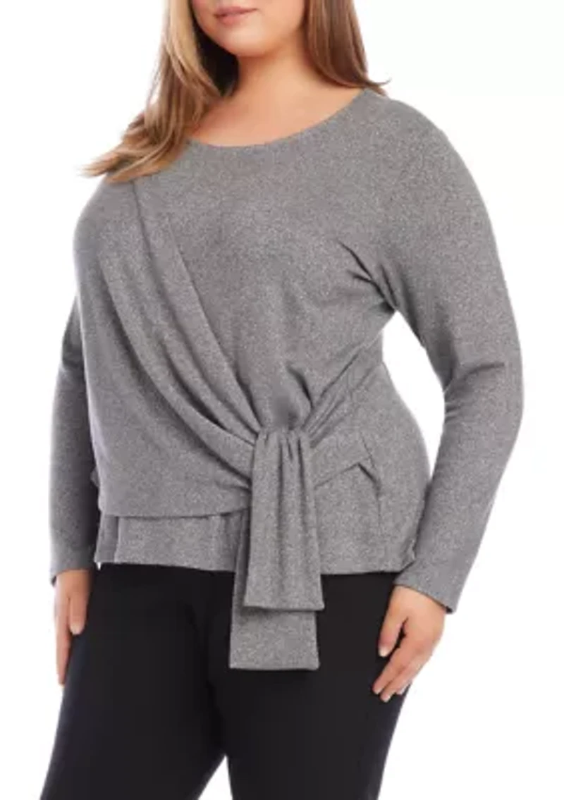 Plus Drape Front Top