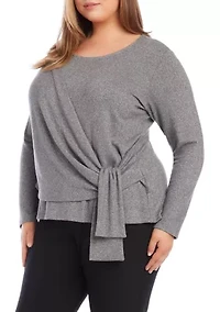 Plus Drape Front Top
