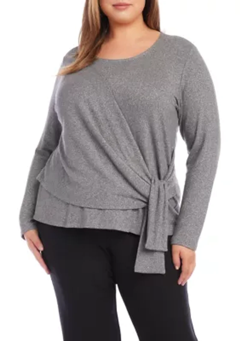 Plus Drape Front Top