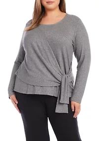 Plus Drape Front Top