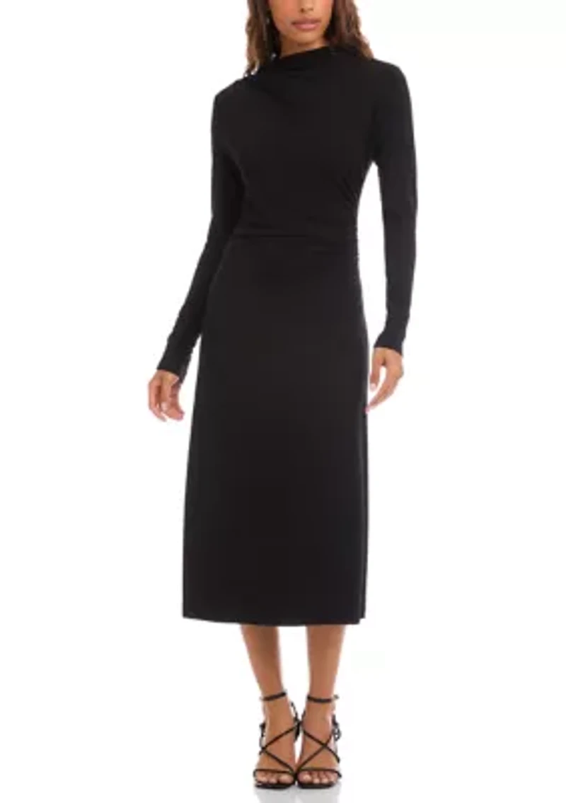Women's Elise Long Sleeve Side-Shirred Dress