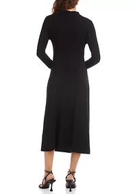 Women's Elise Long Sleeve Side-Shirred Dress