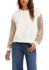 Women's Sequin Sleeve Top