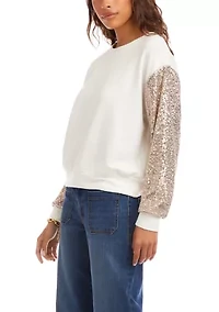 Women's Sequin Sleeve Top